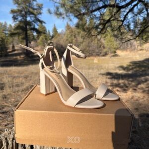 Birdy Grey Cream Block Heel Sandals